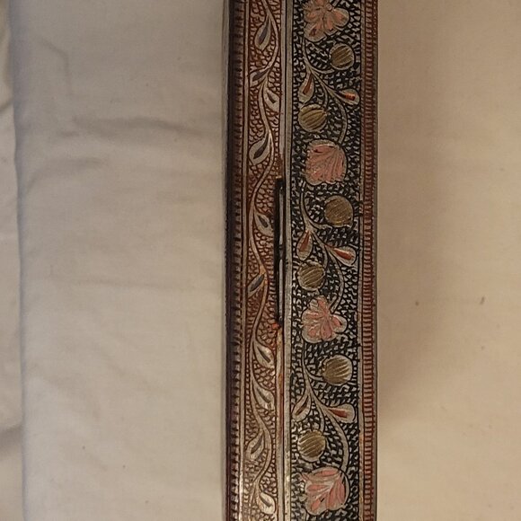 Made In India Design Brass Jewelry Box with 3 Compartments Box - Picture 6 of 9